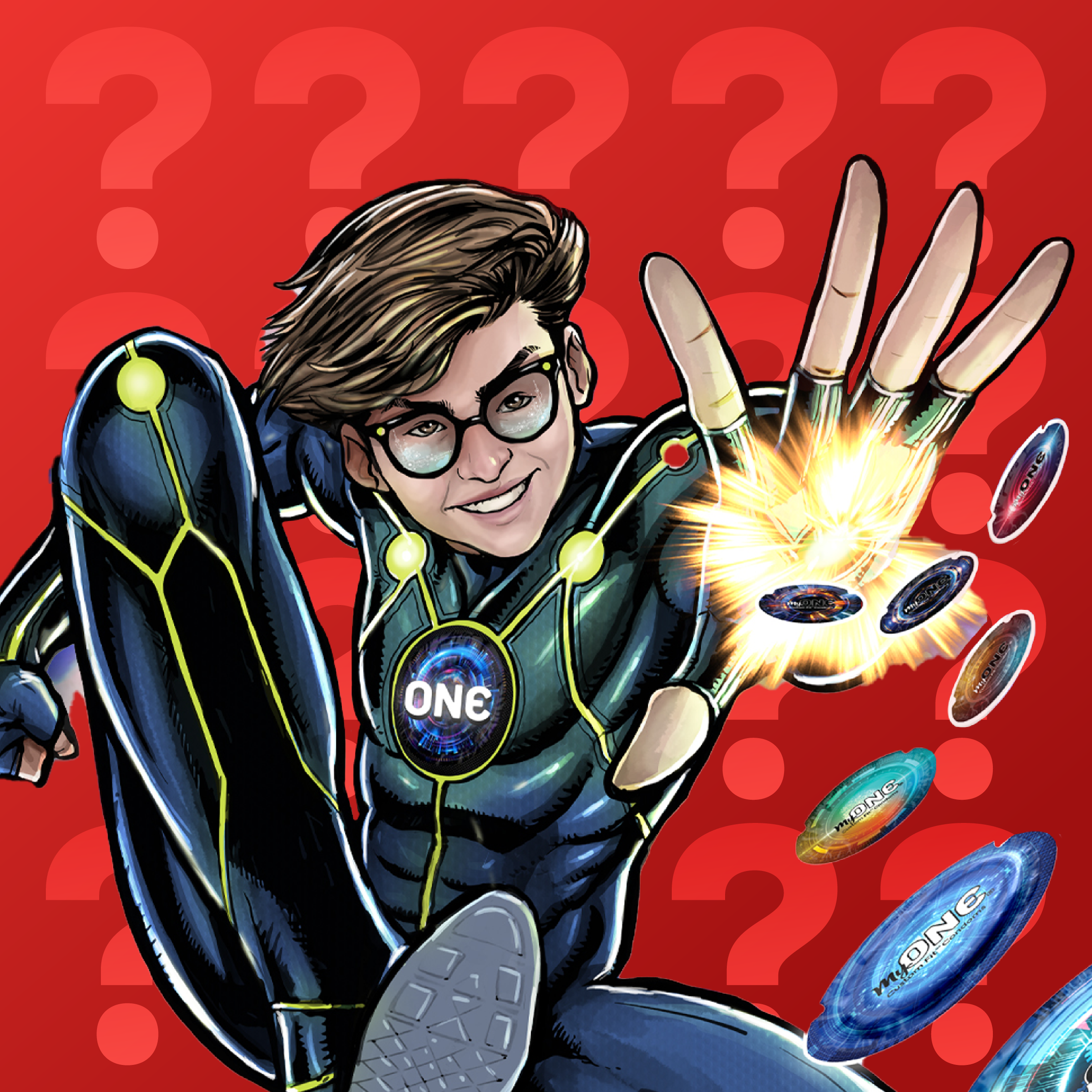 superhero shooting condoms from hand.