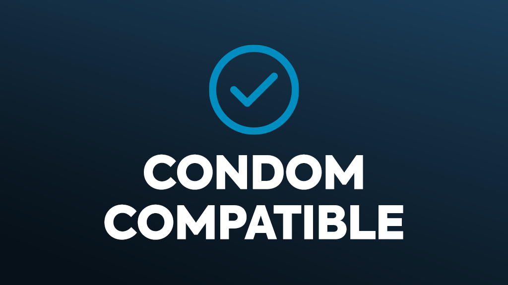 Condom Compatiable text with checkmark image